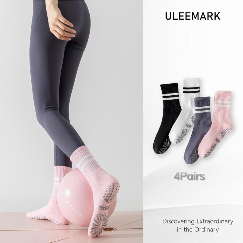 ULEEMARK Store Womens Pilates Non slip Yoga Socks Dance Gym Exercise Ankle Socks - Image 2